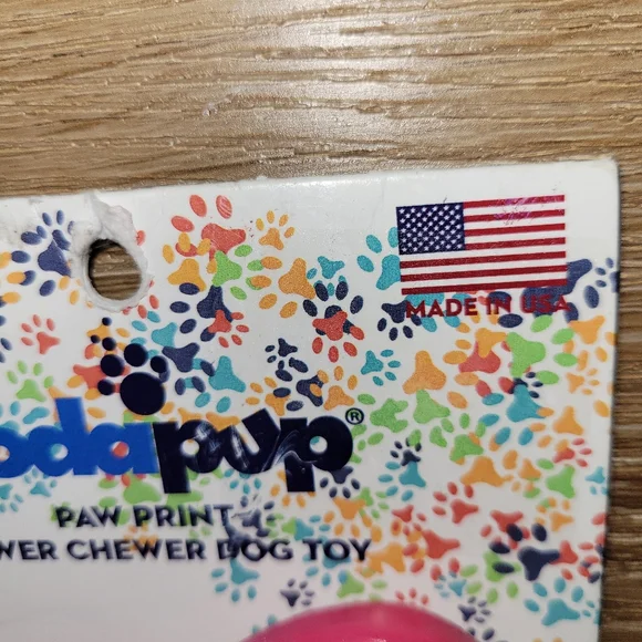 SodaPup Paw Print Power Chewer Dog Toy Pink New - Picture 3 of 9